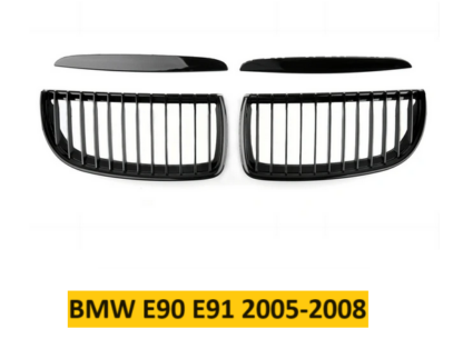 BMW E90 E91 Hűtőrács Vese kétsoros/egysoros rács fényes fekete 4 ajtós 2005-2008 - Image 2