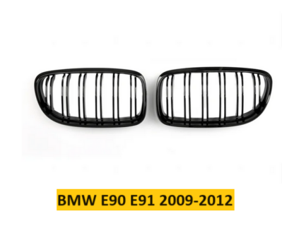 BMW E90 E91 Hűtőrács Vese kétsoros/egysoros rács fényes fekete 4 ajtós 2009-2012