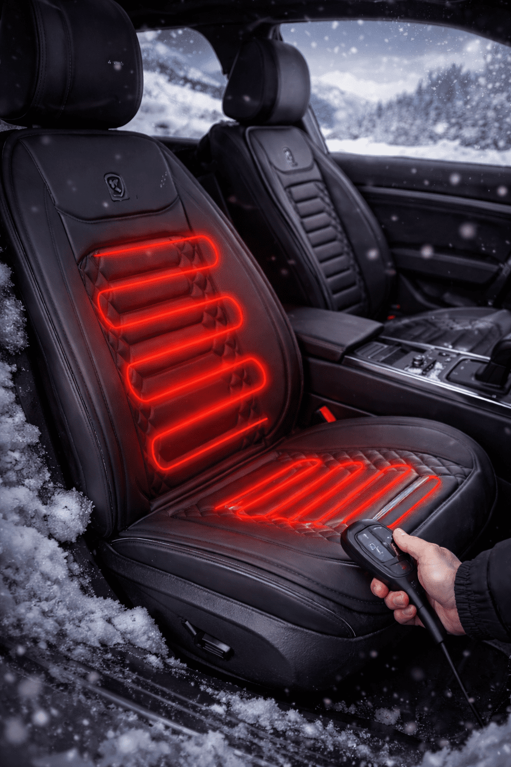 Fűthető autó üléshuzat 2db