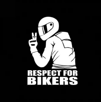Respect For Bikers 3D matrica 15x11cm