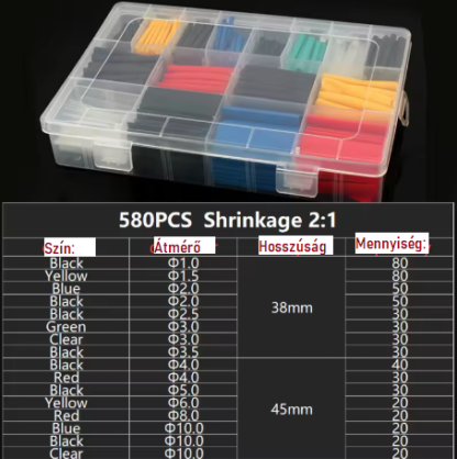 Zsugorcső készlet 580db-os - Image 2