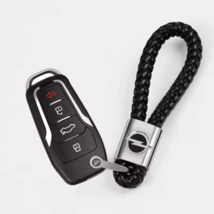 Opel kulcstartó fonott bőrrel