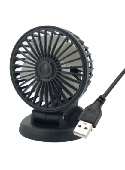 Autós Ventilátor USB-s – 5V-os, 2 fokozatú, forgatható hűtőventilátor irodába, autóba, laptop mellé