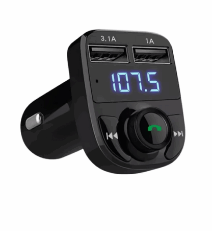 Bluetooth FM-transzmitter autóba – 2 USB töltőporttal, kijelzővel, kihangosítóval és zenelejátszással (12–24V)