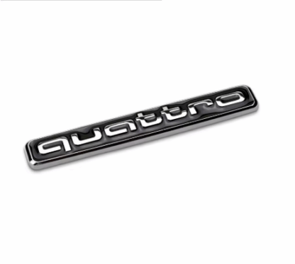 Audi Quattro Embléma – ezüst fekete