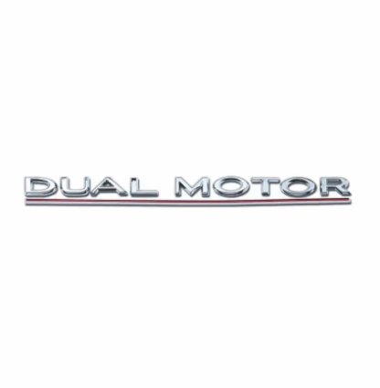 Tesla Dual Motor felirat – Ezüst fekete