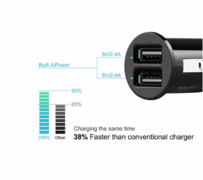 Autós töltő Dual USB 5A Gyors Töltés, 2 Port, 12–24V Szivargyújtó Adapter iPhone / Android Készülékekhez - Image 2