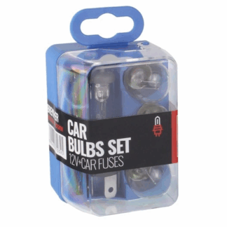 12V-os izzókészlet + biztosítékok (H4, P21W, P21/5W, W5W, R5W + 5A/10A/15A)
