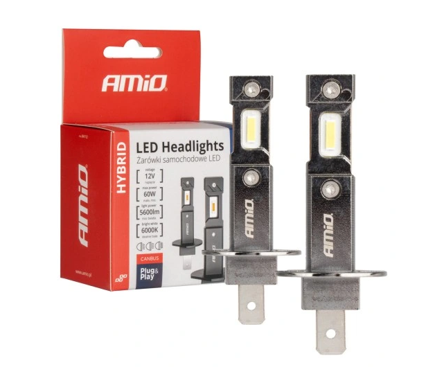 AMiO HYBRID H1 LED Izzó Szett – 60W, 6000K, 5600 lm, CANBUS, E9 Jóváhagyás, 2 db (ARTA1076)