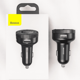 Baseus Bluetooth FM Transmitter Autóba – Bluetooth 5.0, MP3 Lejátszó, Dual USB 3.4A Gyorstöltő, Digitális Kijelző