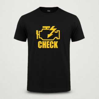 Autós Póló Check Engine Light Nyomat Pamut, Kényelmes Autós Felső (M–XXL)