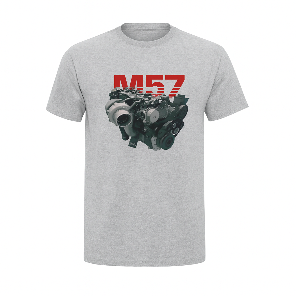 Autós Póló – BMW M57 Engine – Bavarian Power Nyomat Vastag Pamut, Kényelmes Autós Felső (M–XXL)