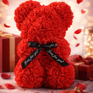 Örök Rózsa Maci – Eternal Rose Teddy Bear  Romantikus Ajándék Anyák Napjára, Valentin-napra, Születésnapra