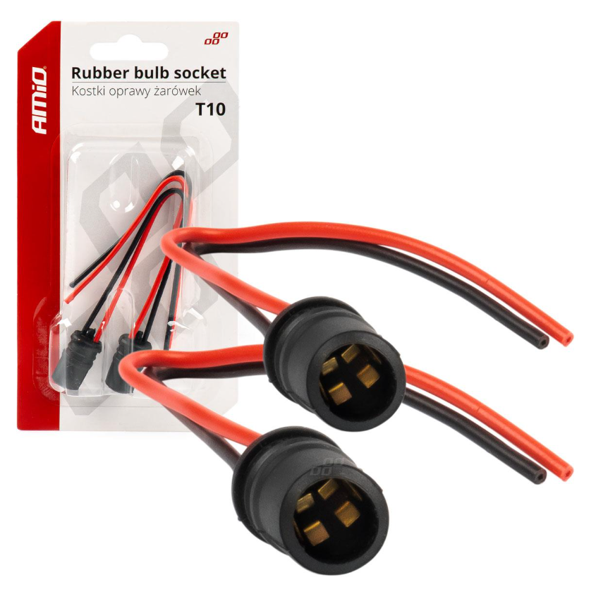 T10 Izzó Foglalat Szett – W5W / W3W / W16W LED és Halogénhez, Hőálló Kivitel, 2 db