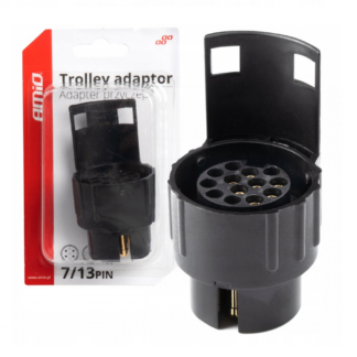 7/13 Tűs Pótkocsi Adapter – AMiO 03211 | 7 PIN Aljzatról 13 PIN Utánfutóra, 12V