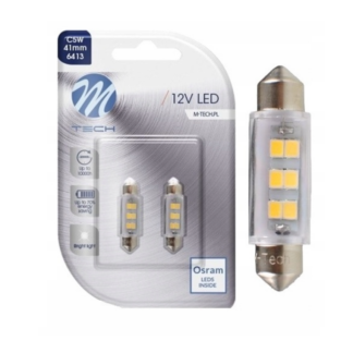 M-Tech LED izzó C5W/C10W CANBUS SMD2835 41 mm – fehér, 12V (2 db)