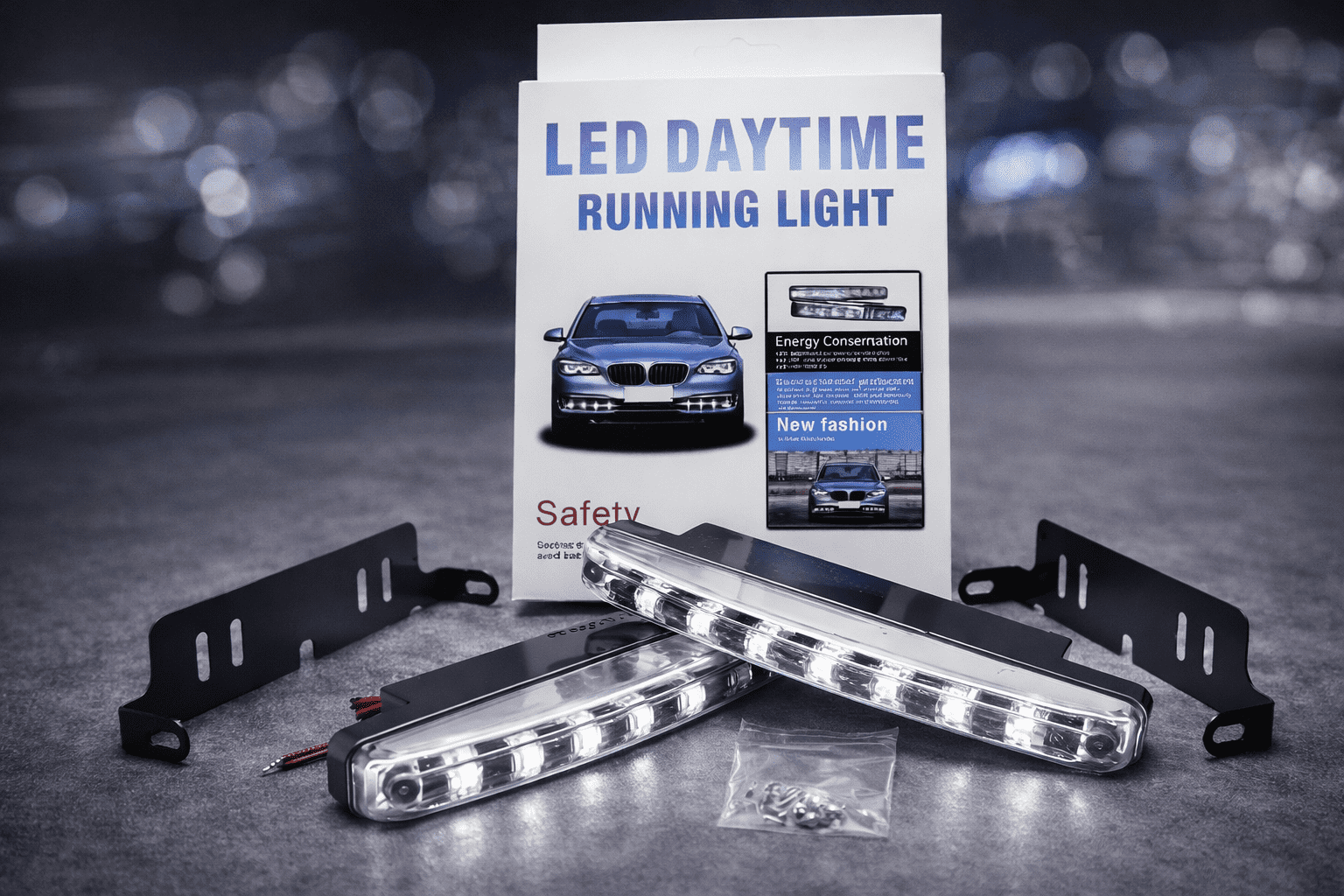 16 LED DRL Nappali Menetfény szett 12V – Hideg Fehér, Vízálló, Univerzális