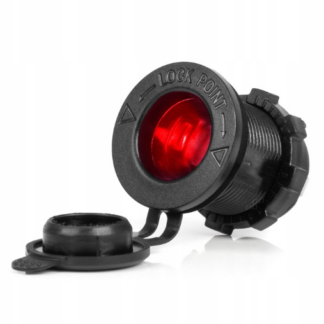 Beépíthető tápcsatlakozó aljzat 12V / 24V piros LED háttérvilágítással AMiO